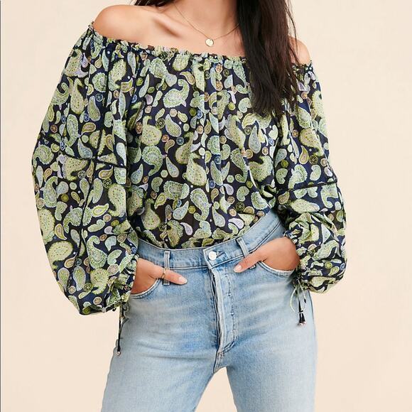 NEW! Free People Sundown Paisley Cotton Bodysuit Size Medium - Picture 1 of 12